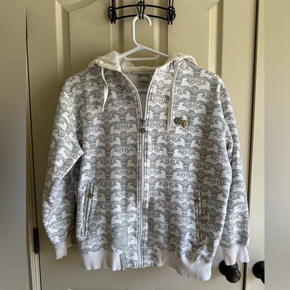 Lrg Equipment For Life’s Journey Cream & Gray Zip Up Sweatshirt Size L